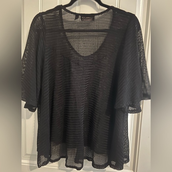 Tattoo Me Black Mesh Grunge Top Woman’s  Size 2X Made in USA - Picture 13 of 14